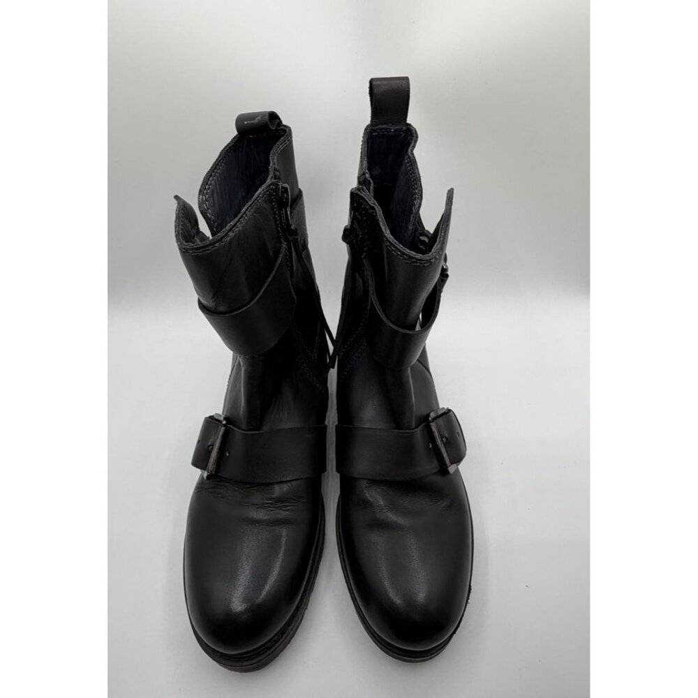 Vintage Foundry Co. Biker Bobbi Boots Women 8 Black Chunky Ankle Combat Shoes - Picture 3 of 16